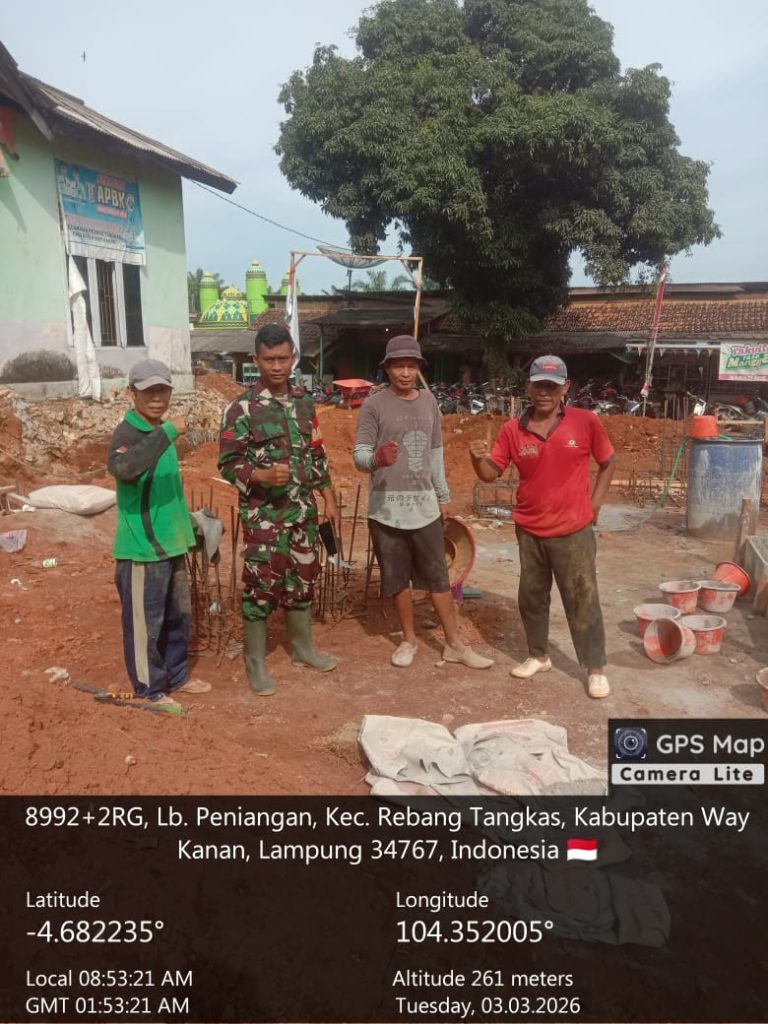 Progres pembangunan Gedung KDMP Lebak Peniangan Kecamatan Rebang Tangkas Way Kanan