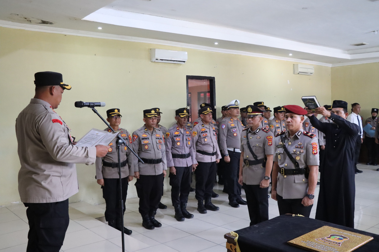 Sertijab Kasat Reskrim Polres Way Kanan 2026 di Aula Adhi Pradana