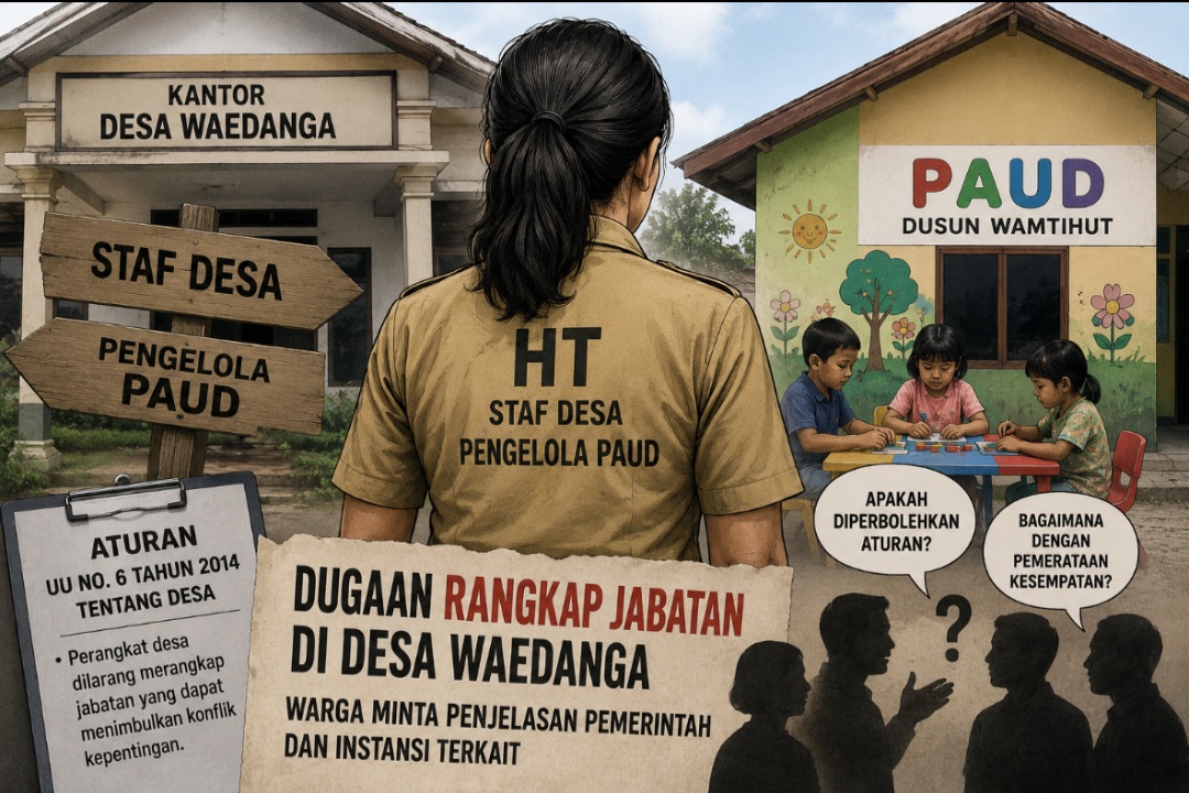 Dugaan staf Desa Waedanga merangkap pengelola PAUD menjadi sorotan warga di Kecamatan Fenalisela Kabupaten Buru