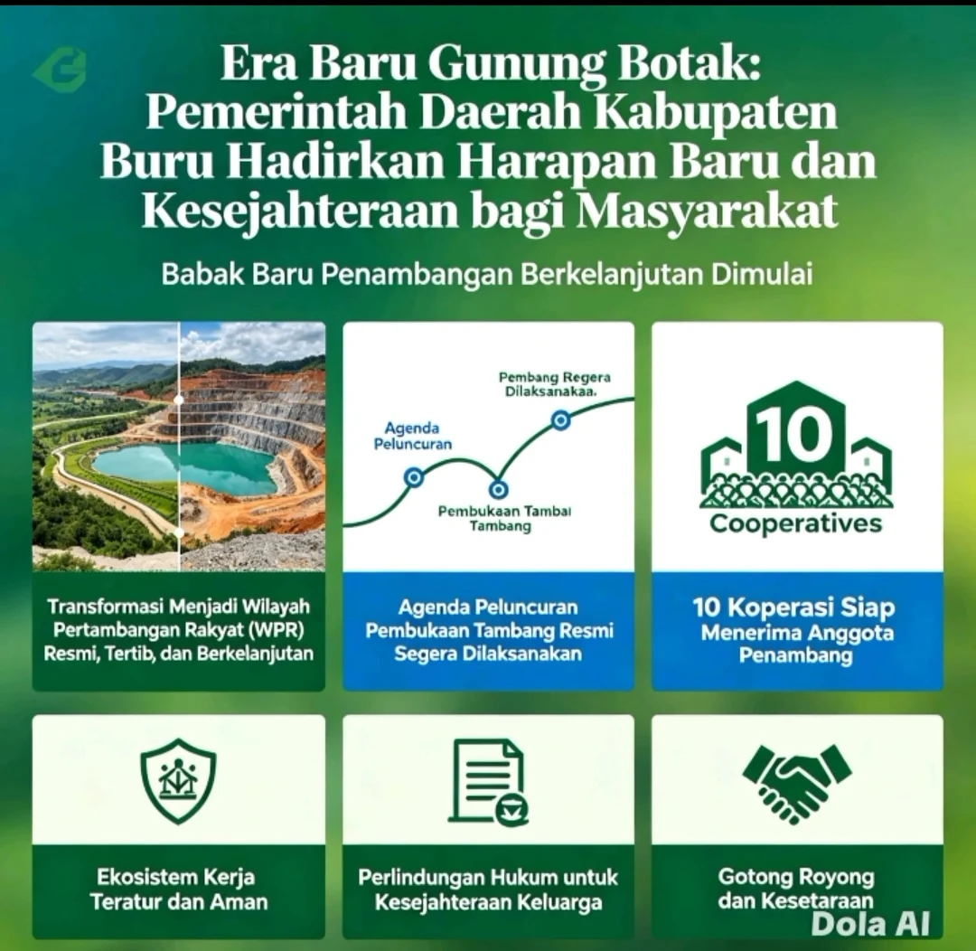 Pemerintah Kabupaten Buru mempersiapkan peluncuran tambang rakyat resmi melalui skema Wilayah Pertambangan Rakyat di kawasan Gunung Botak