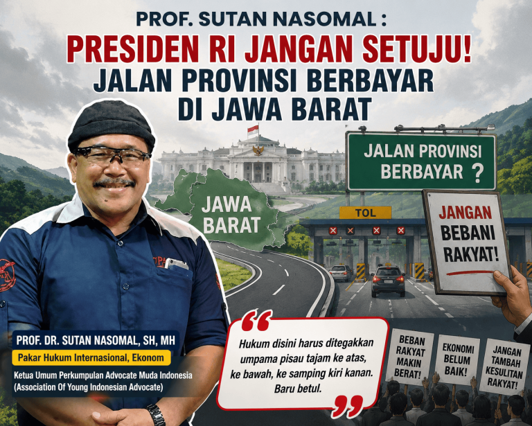 Prof Sutan Nasomal mengkritik wacana jalan provinsi berbayar di Jawa Barat