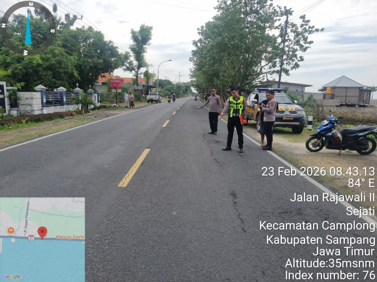 Lokasi kecelakaan lalu lintas di Jalan Raya Slabayan Camplong Sampang