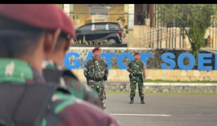 Apel pengecekan personel Lanudad Gatot Soebroto usai Lebaran 2026 di Way Tuba Way Kanan Lampung