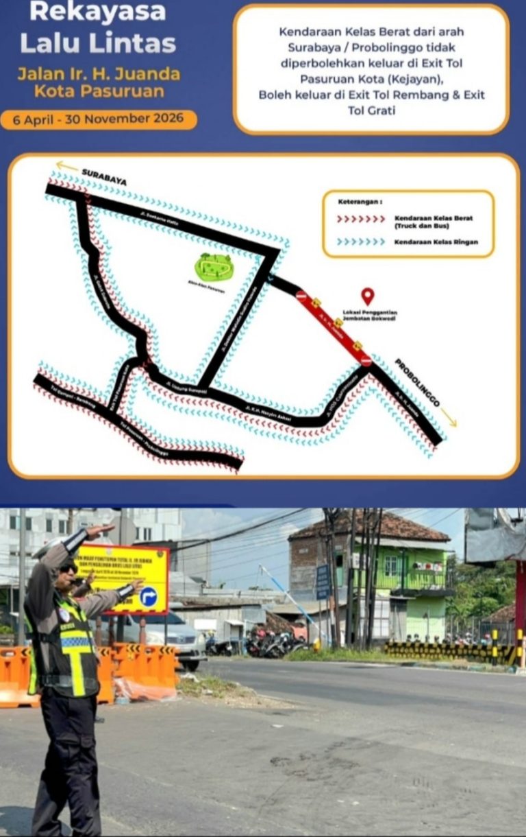 Rekayasa lalu lintas di Pasuruan akibat pembongkaran jembatan