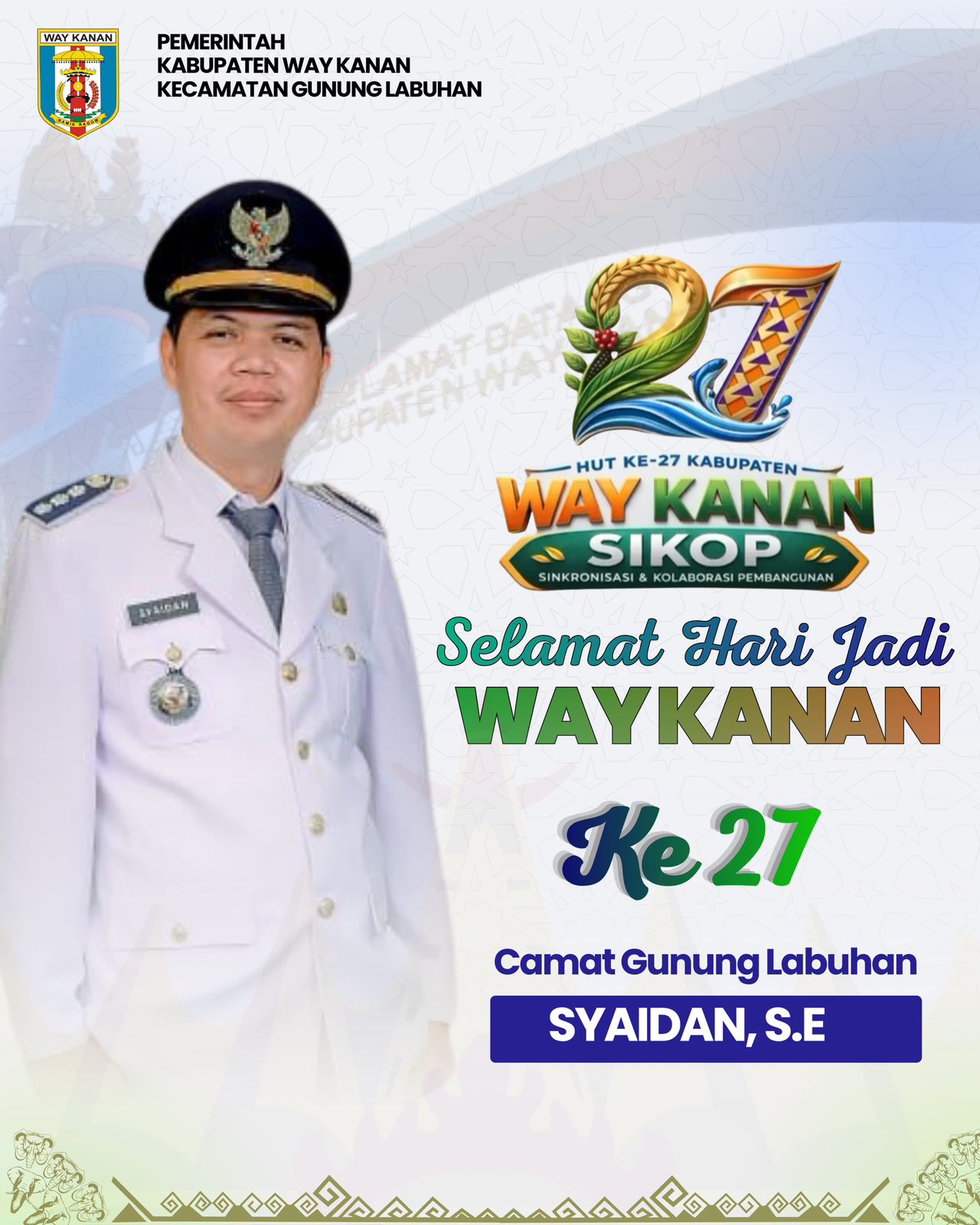 Camat Gunung Labuhan Syaidan program SIKOP Way Kanan 2026