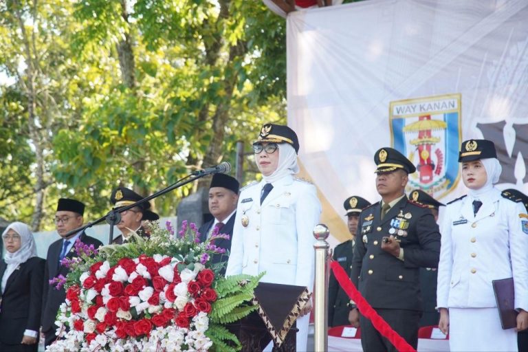 Upacara HUT ke 27 Way Kanan 2026 di Lapangan Korpri