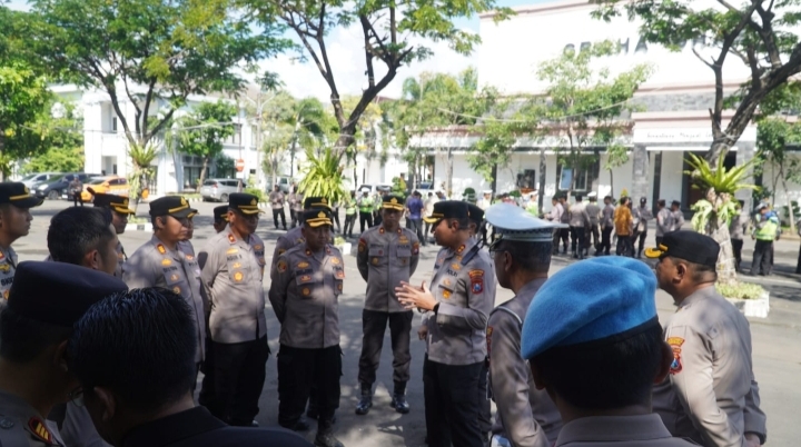 Pengamanan lalu lintas May Day 2026 Surabaya dengan kanalisasi