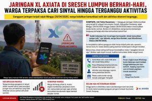 Warga Sreseh Sampang mencari sinyal akibat gangguan jaringan XL Axiata yang tidak normal selama beberapa hari 2026