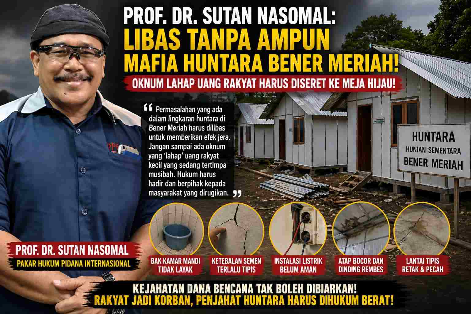 Kondisi huntara di Bener Meriah yang disorot karena dugaan masalah kualitas dan keselamatan bangunan