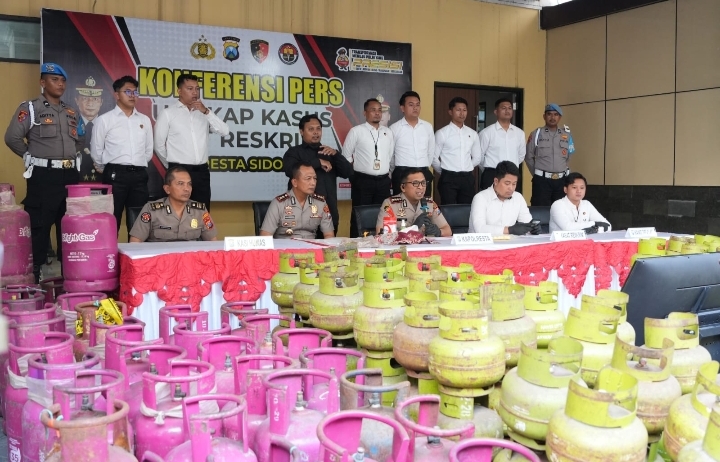 pengungkapan kasus LPG oplosan di Sidoarjo
