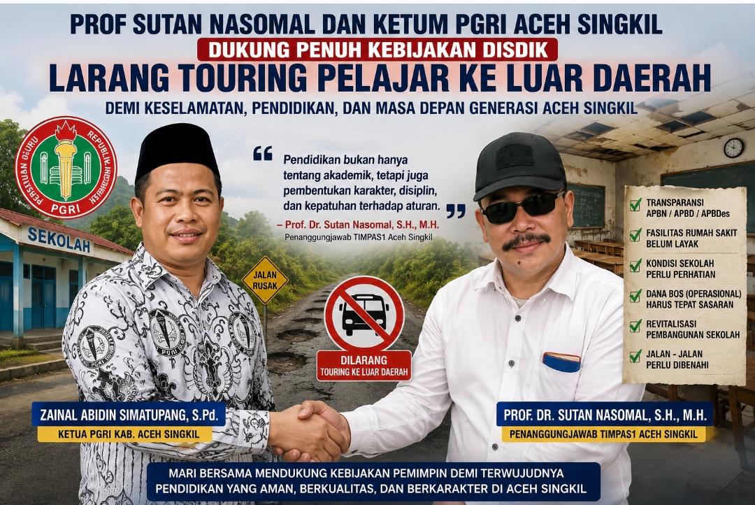 Prof Sutan Nasomal bersama pengurus PGRI Aceh Singkil mendukung kebijakan pendidikan daerah