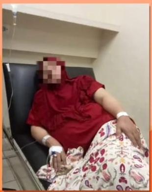 Pasien bernama Supiati saat menjalani perawatan di RS Madani Medan sebelum mendapatkan tindakan operasi caesar.