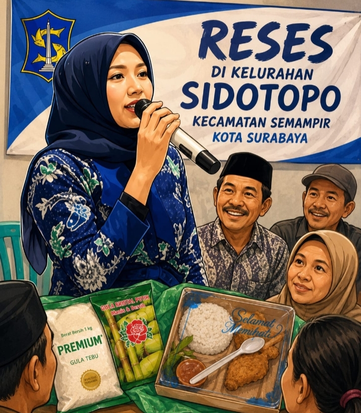 Kegiatan reses anggota DPRD Kota Surabaya di Kelurahan Sidotopo Kecamatan Semampir yang menjadi sorotan terkait transparansi penggunaan anggaran reses tahun 2026