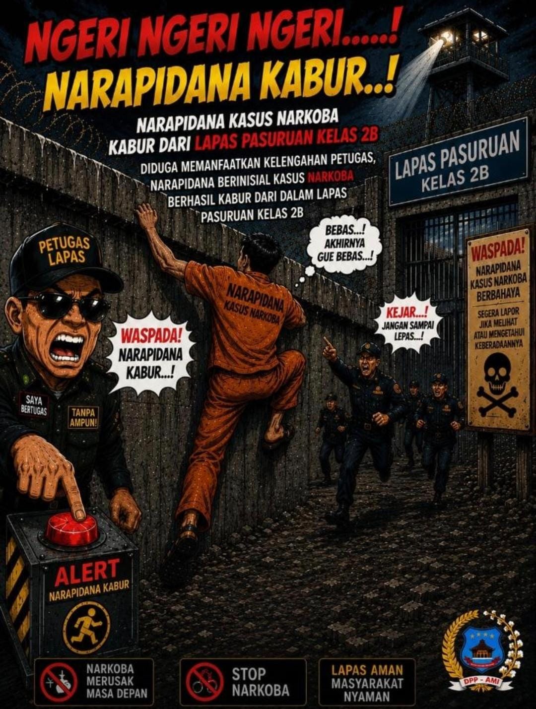 Ilustrasi aksi demonstrasi Aliansi Madura Indonesia (AMI) menuntut evaluasi keamanan Lapas Kelas IIB Pasuruan pasca kaburnya narapidana.