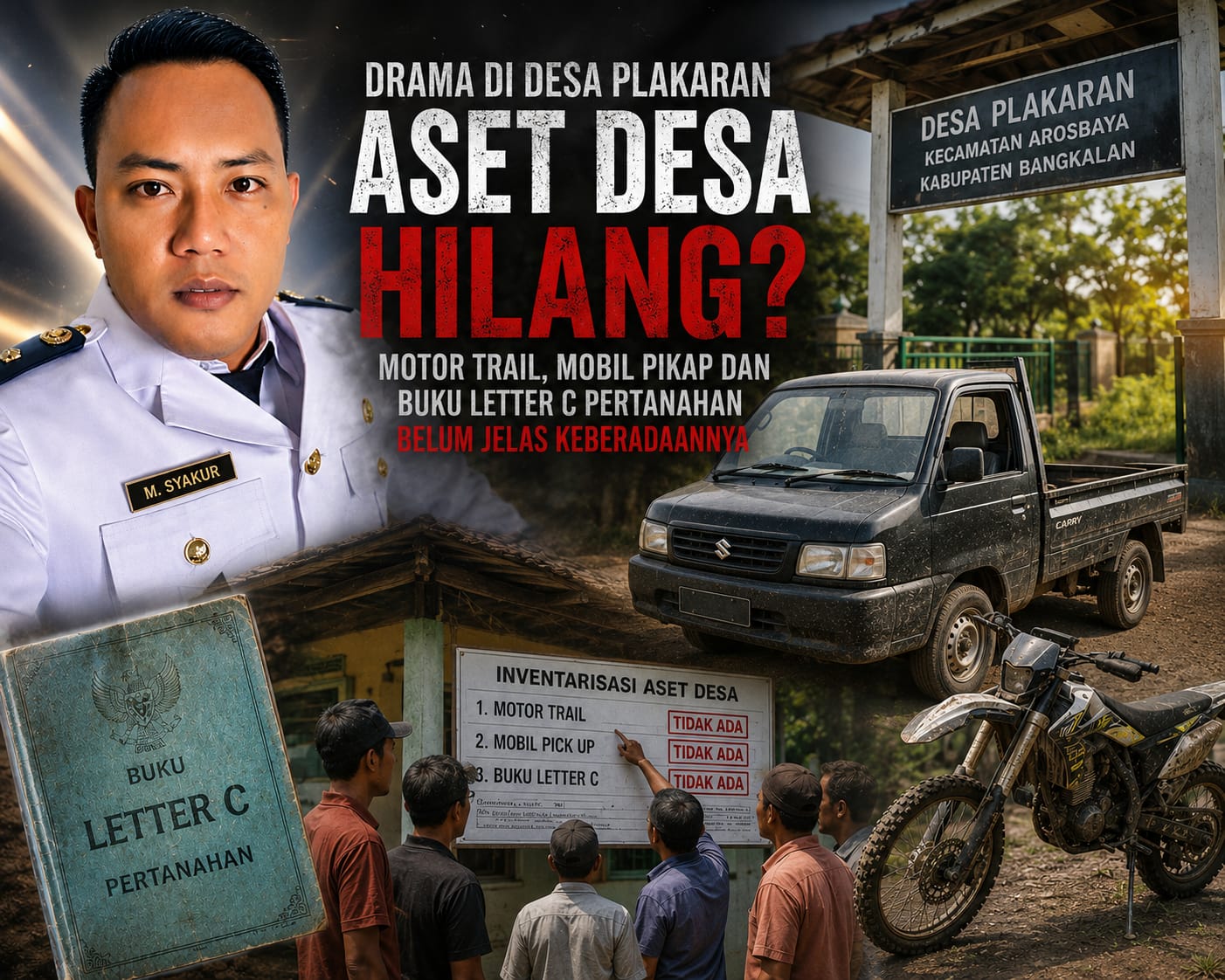Kantor Desa Plakaran, Kecamatan Arosbaya, Bangkalan terkait dugaan belum diserahkannya aset dan dokumen desa.