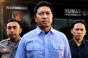 Polisi mengamankan sekretaris desa di Tanjung Bumi Bangkalan yang diduga mengancam warga dengan celurit