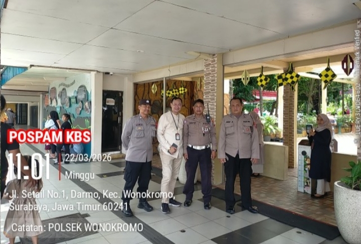 Pengamanan Kebun Binatang Surabaya Lebaran 2026 oleh Polsek Wonokromo