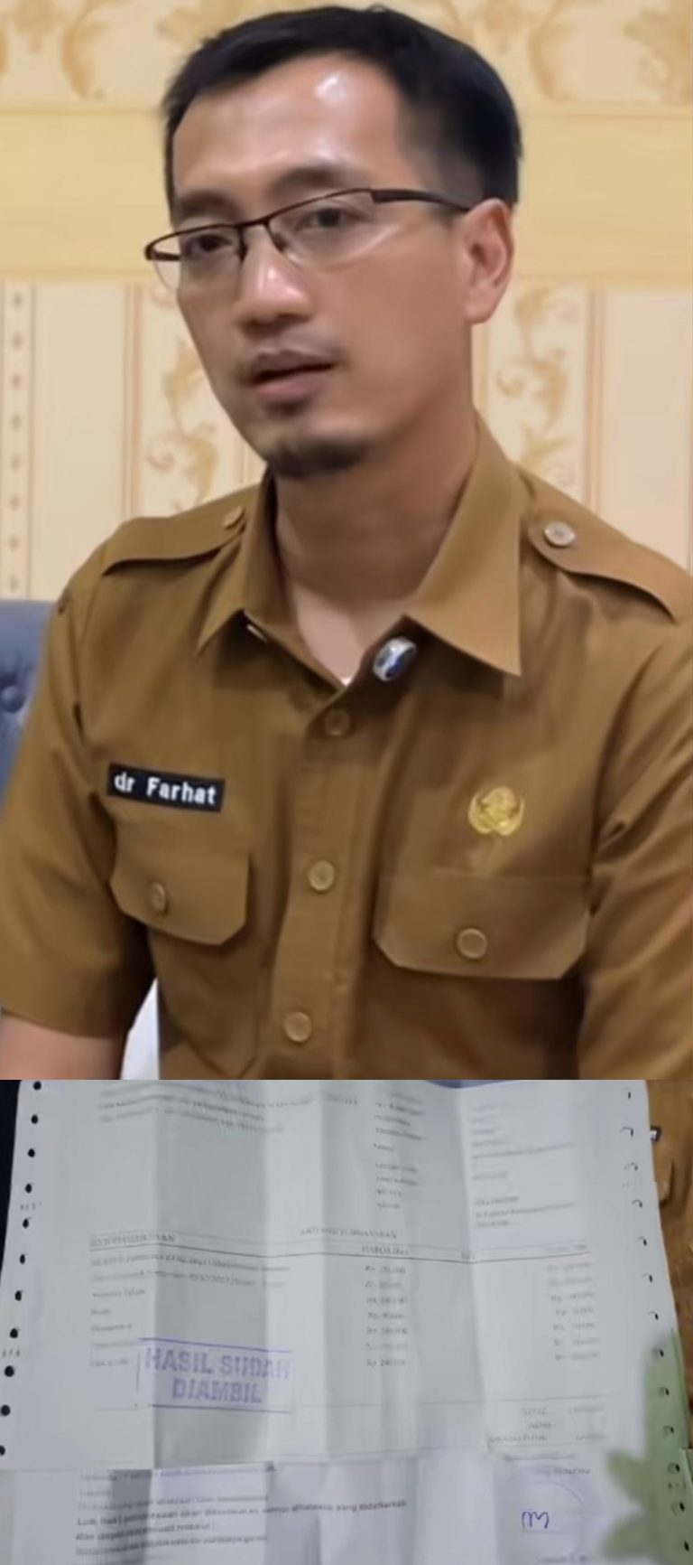 PLH Kepala Dinas Kesehatan Bangkalan memberikan klarifikasi terkait biaya pengurusan SLHS dapur MBG dan uji laboratorium