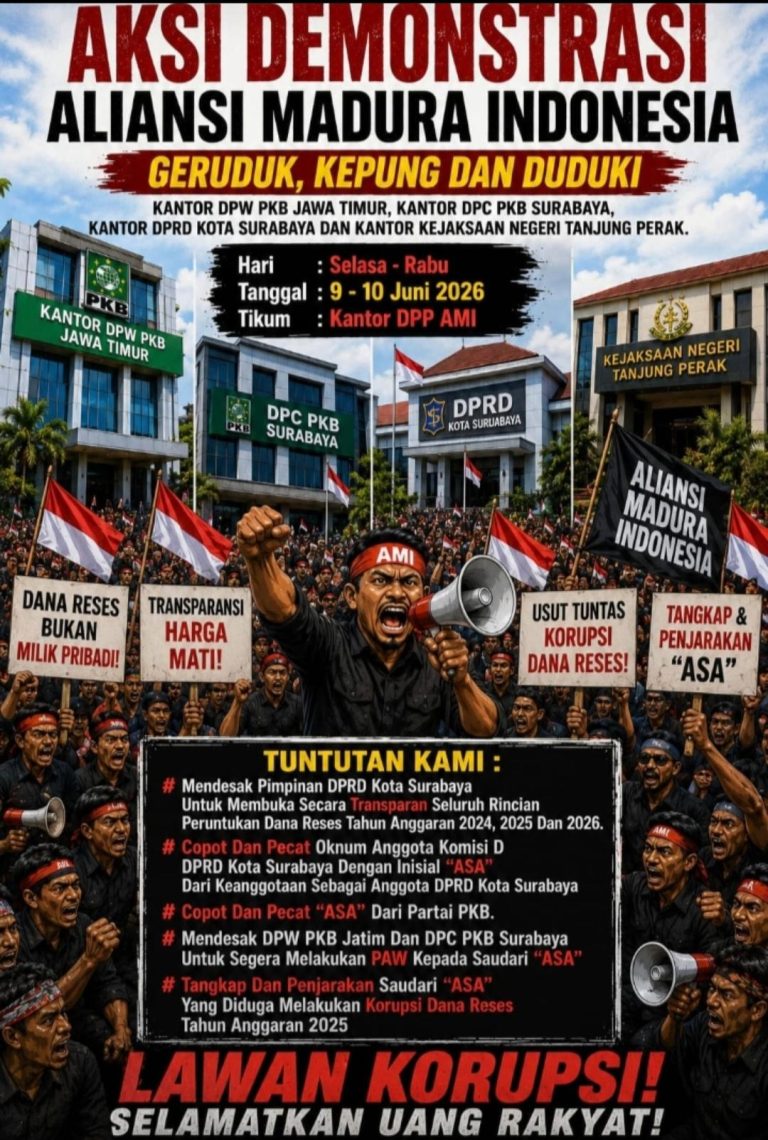 Ketua Umum AMI menyampaikan sikap terkait dugaan penyunatan dana reses anggota DPRD Kota Surabaya.