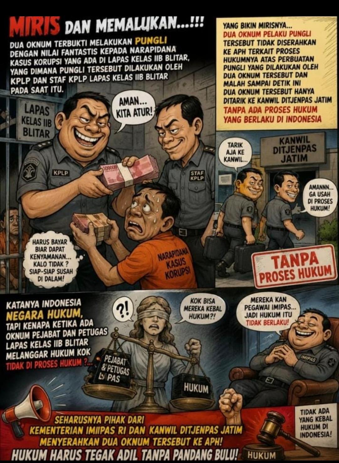 AMI desak Ditjenpas usut dugaan kamar premium di Lapas Kelas IIB Blitar.