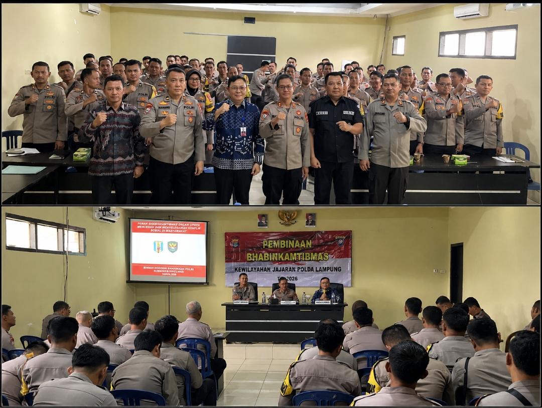 Kasubdit Bhabinkamtibmas Ditbinmas Polda Lampung AKBP Welly Gunawan memberikan pembinaan kepada personel Bhabinkamtibmas Polres Way Kanan di Aula Adhi Pradana Polres Way Kanan.