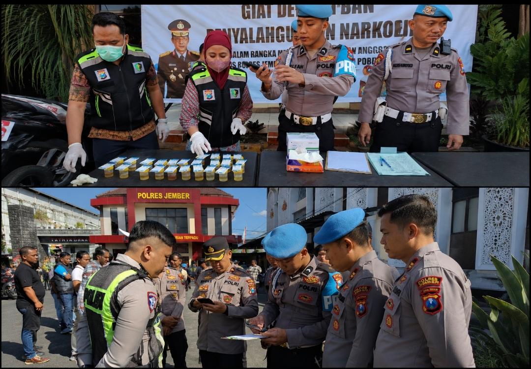 Propam Polda Jawa Timur melaksanakan pemeriksaan urine dan telepon genggam personel Polres Jember dalam deteksi dini narkoba dan judi online.