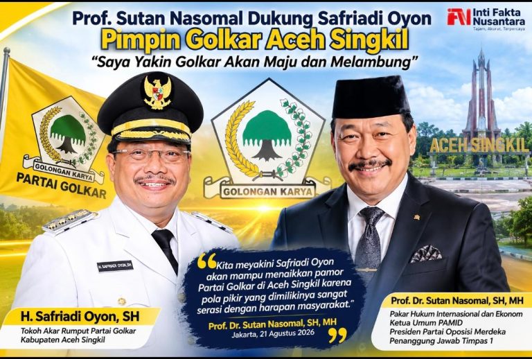 Prof. Sutan Nasomal memberikan pandangan mengenai Safriadi Oyon dan Musda Partai Golkar Aceh Singkil