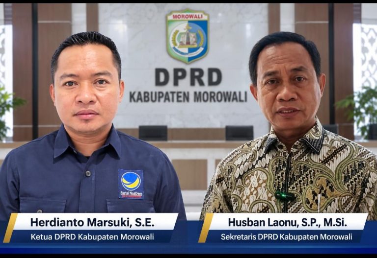 Ketua DPRD Morowali Herdianto Marsuki dan Sekretaris DPRD Morowali Husban Laonu
