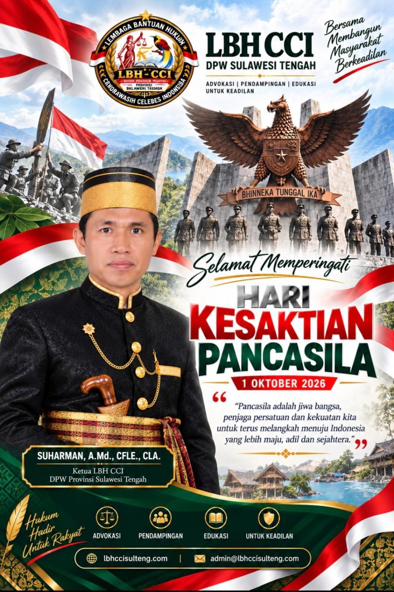Ketua DPW LBH CCI Sulawesi Tengah Suharman mengajak masyarakat memperkuat persatuan dan keadilan