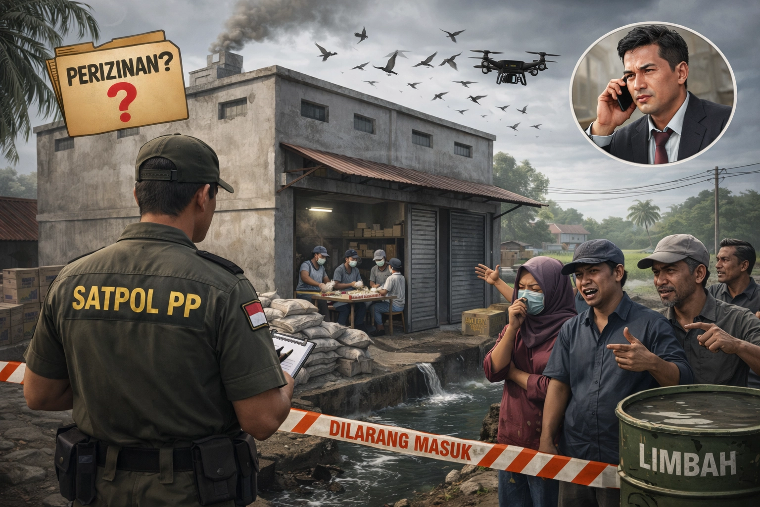 Bangunan industri pencucian dan pembersihan sarang burung walet di Desa Lomaer, Kecamatan Blega, Kabupaten Bangkalan, yang menyerupai ruko dan diduga belum mengantongi izin usaha.